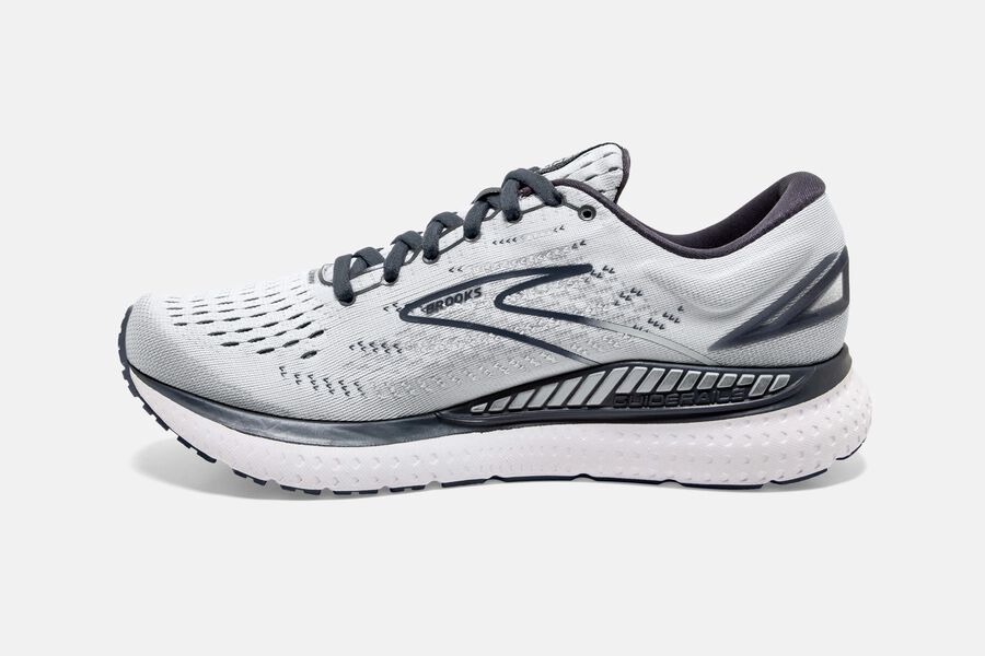 Brooks Running Shoes Womens White/Grey - Glycerin GTS 19 Road - 8123-OVCFL